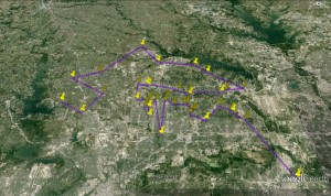 Your Route on Google earth
